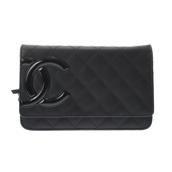 Chanel Line Black/Silver hardware Calfskin Women's Chain Wallet - Picture 1 of 11